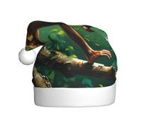 WBQLSL Cappello di Babbo Natale stampato con macachi sull'albero, decorazione per feste di Natale/Capodanno, cappello da spettacolo teatrale