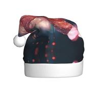 WBQLSL Cappello di Babbo Natale stampato con petali di cristallo, decorazione per atmosfera per feste di Natale, feste di Capodanno