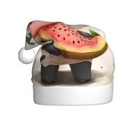 WBQLSL Cappello di Babbo Natale stampato con piccola mucca che mangia anguria, decorazione per feste di Natale/Capodanno, cappello per spettacoli teatrali