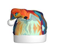 WBQLSL Cappello di Babbo Natale stampato con piccole volpi, decorazione per feste di Natale, decorazione interattiva per feste di Capodanno