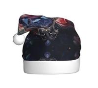WBQLSL Cappello di Babbo Natale stampato con rosa di cristallo, decorazione per atmosfera per feste di Natale, festa di Capodanno Interactive Prop