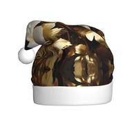 WBQLSL Cappello di Babbo Natale stampato con verga d'oro, decorazione per feste di Natale/Capodanno, cappello da spettacolo teatrale