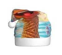 WBQLSL Cappello di Babbo Natale stampato con yogurt congelato, decorazione per feste di Natale/Capodanno, cappello da spettacolo teatrale