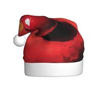 WBQLSL Cappello di Babbo Natale stampato della ciliegia della pittura ad olio, festa di Natale/decorazione del partito di Capodanno, cappello di spettacolo della fase