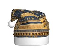 WBQLSL Cappello di Natale egiziano faraonico affreschi adulti cappello di Natale alto 15,7 pollici cappello di Natale della peluche cappello unisex decorativo cappello di Babbo Natale festa di