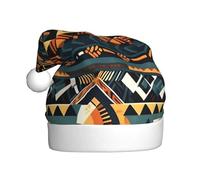 WBQLSL Cappello di peluche unisex alto 39,9 cm, cappello di Babbo Natale per feste di Capodanno, cappello da Babbo Natale universale per adulti con struttura etnica tribale africana