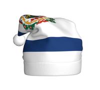 WBQLSL Cappello di peluche unisex alto 40 cm, cappello di Babbo Natale per feste di Capodanno, cappello di Babbo Natale universale per adulti con bandiera della Virginia Occidentale