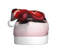 WBQLSL Cappello unisex alto 39,9 cm di altezza, cappello di Babbo Natale, cappello di Babbo Natale, cappello di Babbo Natale universale per adulti con ciliegie cilene