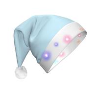 WBQLSL Cappello unisex per adulti di Natale, capodanno, regalo di Natale, tinta unita, piccolo cappello di Babbo Natale fresco con luce LED