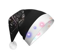 WBQLSL Cappello unisex per Natale, capodanno, adulto, regalo per Capodanno, Natale, festa, scienza, farfalla, cappello di Babbo Natale, con luce LED