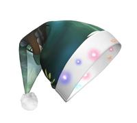 WBQLSL Cappello unisex per Natale, capodanno, adulto, regalo per Capodanno, Natale, piccolo ponte nell'est, cappello di Babbo Natale in peluche con luce LED