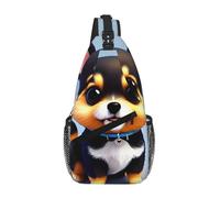 WBQLSL Card Love Fancy Puppy - Borsa a tracolla per esterni, leggera, da viaggio, perfetta per pendolari quotidiani e ciclismo