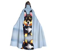 WBQLSL Card Love Fancy Puppy - Mantello con cappuccio stampato per Halloween, adatto per feste a tema