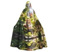 WBQLSL Cat in the Garden Halloween mantello in maschera mantello con cappuccio rave party costume (lunghezza 147 cm/cappuccio altezza 38 cm)
