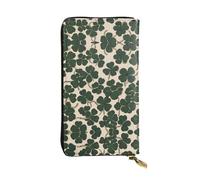 WBQLSL Celtic Clover elegante portafoglio in pelle, 19 x 10,5 cm lungo portamonete con cerniera, comodo portafoglio per contanti da viaggio