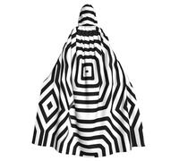 WBQLSL Cerchio bianco e nero Mantello con cappuccio per Halloween, perfetto per Halloween, feste in costume e cosplay.