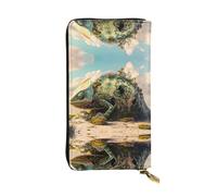 WBQLSL Chameleon Model Elegante portafoglio in pelle, 19 x 10,5 cm lungo portamonete con cerniera, comodo portafoglio per contanti da viaggio