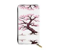 WBQLSL Cherry Blossoms Tree Pochette lunga in pelle con portamonete con cerniera e 12 scomparti per carte di credito, portafoglio per contanti da viaggio leggero