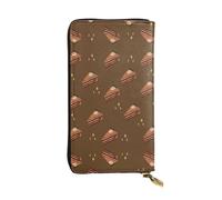 WBQLSL Chocolate Squares Cake Pochette lunga in pelle con portamonete con cerniera e 12 scomparti per carte di credito, portafoglio per contanti da viaggio leggero