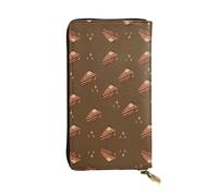 WBQLSL Chocolate Squares Cake Zipper portafoglio in pelle 19,1 x 10,4 cm pochette lunga, scomparti multipli e grande capacità, un buon regalo per gli amici
