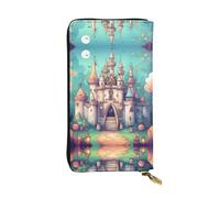 WBQLSL Classical Castle - Pochette piccola in pelle stampata - Portafoglio 19,1 x 10,4 cm