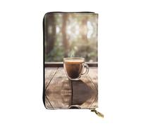 WBQLSL Coffee by The Glass - Pochette piccola in pelle stampata, 19,1 x 10,4 cm