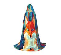WBQLSL Colorato Little Foxes stampato medio mantello con cappuccio, costume, costume per adolescenti, decorazione per feste, taglie S/M/L
