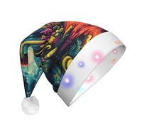 WBQLSL Colorato Venus Flytrap Cappello di Babbo Natale decorativo con luci a LED, perfetto per feste in costume e spettacoli teatrali.