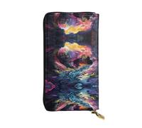 WBQLSL Colorful grotta Elegante portafoglio in pelle, 19 x 10,5 cm lungo portamonete con cerniera, comodo portafoglio per contanti da viaggio