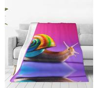 WBQLSL Coperta in flanella ultra morbida con stampa di lumache colorate, una coperta per casa, viaggi e attività all'aria aperta, 203,2 x 152,4 cm