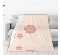 WBQLSL Coperta in flanella ultra morbida con stampa di piccoli fiori di ciliegio rosa, coperta per divano, coperta per pisolino, tappetino da campeggio e picnic - 101,6 x 76,2 cm