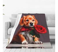 WBQLSL Coperta in flanella ultra morbida con stampa di un cane gentiluomo, coperta per divano, coperta per pisolino, tappetino da campeggio e picnic - 127 x 101,6 cm