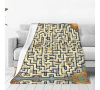 WBQLSL Coperta in flanella ultra morbida con stampa mappa del tesoro labirinto, coperta per divano, coperta per pisolino, tappetino da campeggio e picnic - 203,2 x 152,4 cm