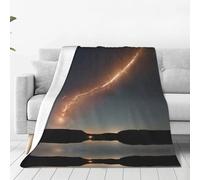 WBQLSL Coperta in flanella ultra morbida con stampa Meteor Shower - Coperta per divano di casa, coperta per pisolino, tappetino da campeggio e picnic - 101,6 x 76,2 cm