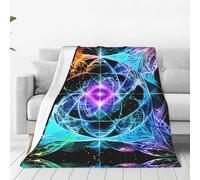 WBQLSL Coperta in flanella ultra morbida con stampa spaziale a otto dimensioni, coperta per divano, coperta per pisolino, tappetino da campeggio e picnic, 152,4 x 127 cm