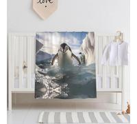 WBQLSL Coperta per bambini con pinguino modello nuoto 76,2 x 101,6 cm coperta per culla, regalo per neonati