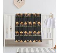 WBQLSL Coperta per neonati con motivo a due cammelli, 76,2 x 101,6 cm, idea regalo per neonati