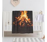 WBQLSL Coperta per neonati con motivo a fuoco aperto, 76,2 x 101,6 cm, idea regalo per neonati