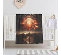 WBQLSL Coperta per neonati con motivo esplosione sulla terra, 76,2 x 101,6 cm, idea regalo per neonati