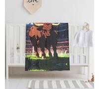 WBQLSL Coperta per neonati con motivo toro coraggioso, 76,2 x 101,6 cm, idea regalo per neonati