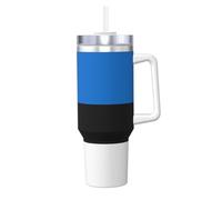 WBQLSL Coppa per ghiaccio con stampa bandiera dell'Estonia (1180 ml), super isolante con effetto di isolamento termico e freddo superiore,