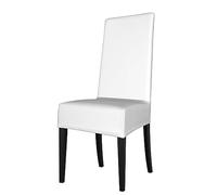 WBQLSL Coprisedile elasticizzato rimovibile per sedie da pranzo con schienale quadrato, sedie da parsonage, tinta unita, colore bianco