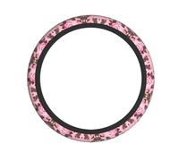 WBQLSL Coprivolante stampato con rose rosa - Materiale altamente elastico e morbido per migliorare l'esperienza di guida