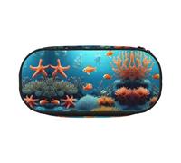 WBQLSL Coral Fish - Astuccio subacqueo di grande capacità, divisorio multistrato per cancelleria, unisex