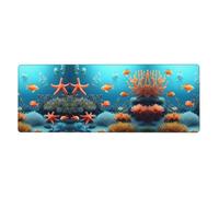 WBQLSL Coral Fish - Tappetino per tastiera e mouse con motivo subacqueo, 30 x 80 cm, perfetto per giochi e computer portatili e ufficio