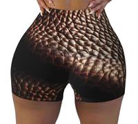 WBQLSL cortice pantaloncini sportivi da donna elasticizzati stampati sono adatti per il tempo libero, l'uso quotidiano o abbigliamento sportivo, nero, XX-Large