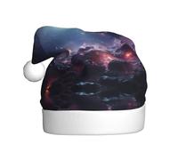 WBQLSL Cosmic Blue Hole Patterns Cappello di Babbo Natale, Decorazione di atmosfera della festa di Natale, festa di Capodanno Interactive Prop