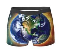 WBQLSL Cosmic Earth Patterns - Boxer da uomo ad asciugatura rapida, traspiranti e comodi da indossare tutti i giorni, Nero , M
