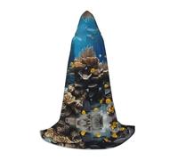 WBQLSL Costume da cosplay con cappuccio Underwater World, piccolo mantello, accessorio essenziale per feste, taglie S/M/L (unisex)