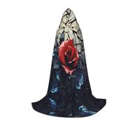 WBQLSL Costume di Halloween, con rosa rossa e cristalli, mantello da mago, adatto per adulti e ragazzi, taglie S, M, L disponibili